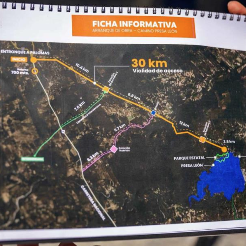Inicia construcción de carretera a Presa León